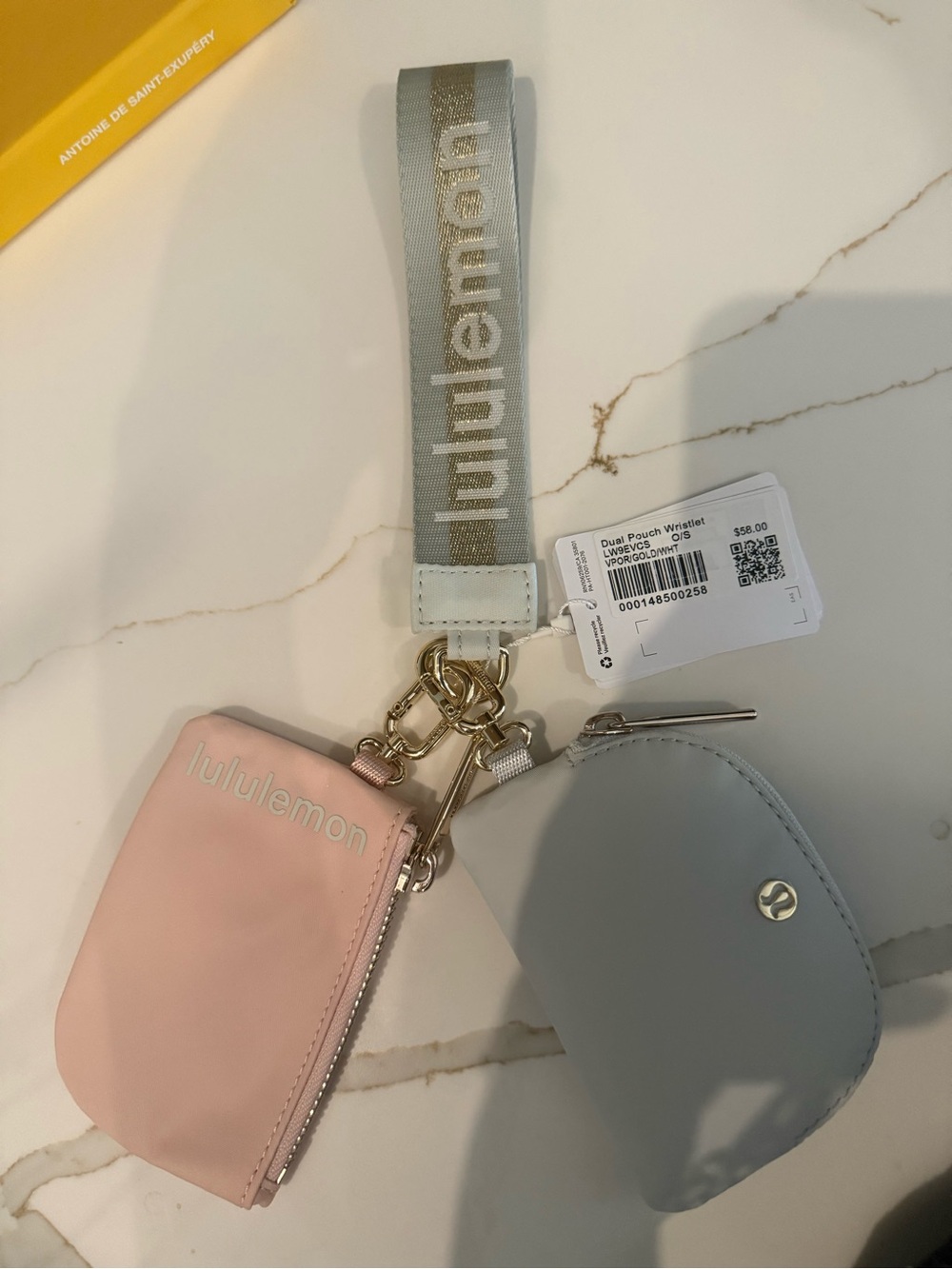 lululemon athletica Dual Pouch Wristlet in Pink and Light Gray